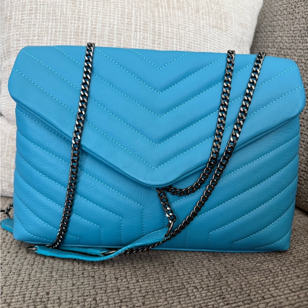 Cheval Firenze Large Blue Leather Shoulder Bag/Crossbody